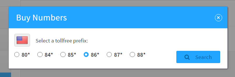 Toll-free number prefix search