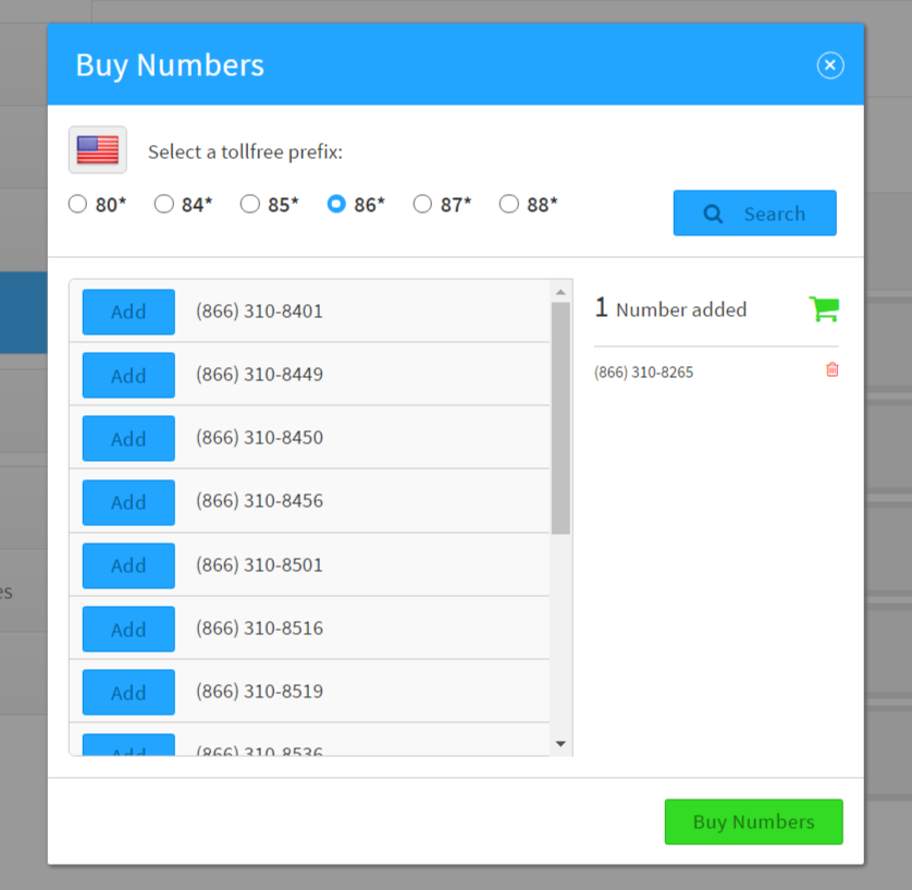 Toll-free numbers purchase