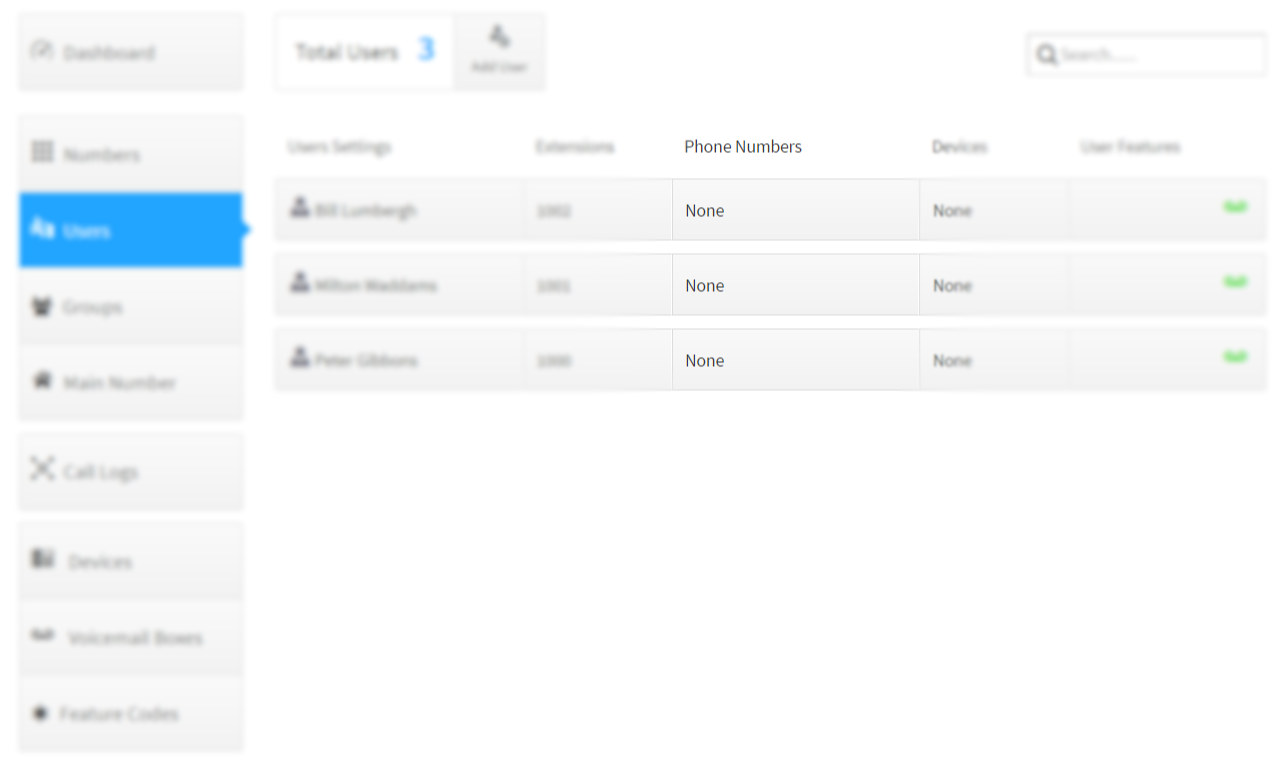 SmartPBX user phone number selection